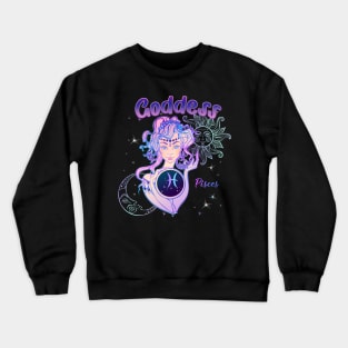 Zodiac Pisces Goddess Queen Horoscope Crewneck Sweatshirt